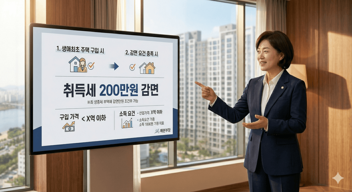 2026 생애최초 취득세 감면 조건 및 200만원 혜택 정리 배본부장 가이드