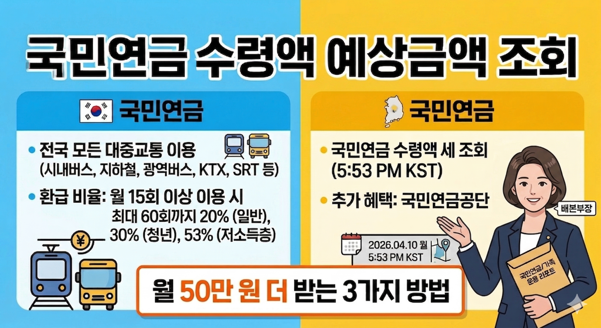 국민연금 수령액 예상금액 조회하고 월 50만원 더 받는 3가지 방법 안내 썸네일
